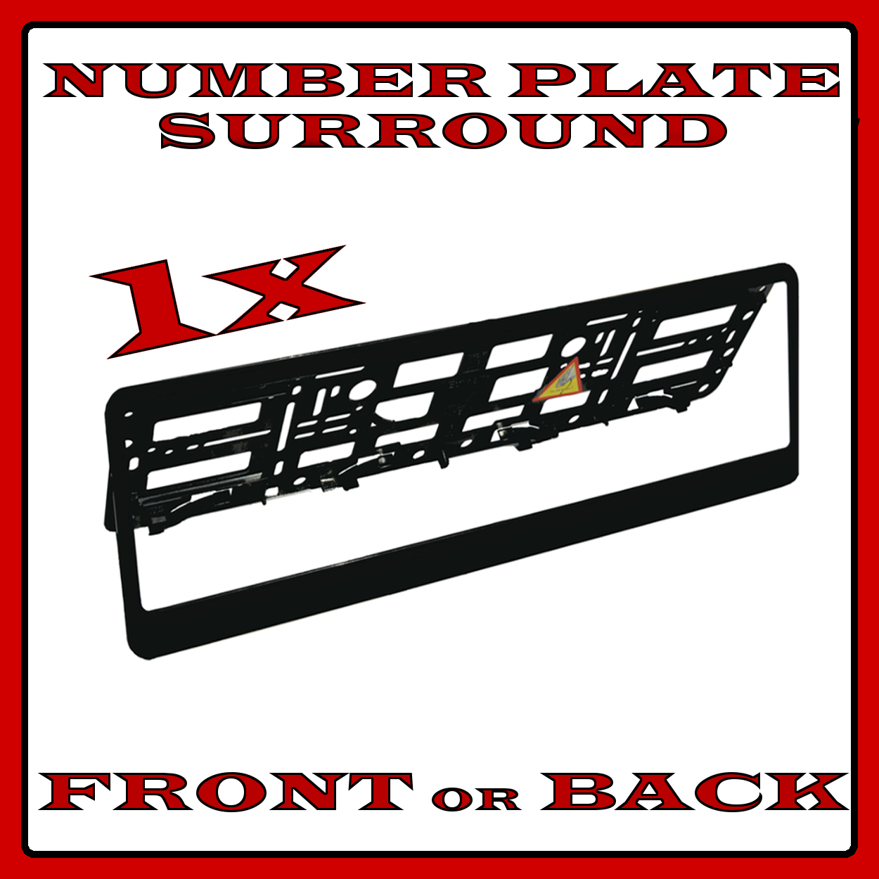 2x Number Plate Surrounds Holder Black ABS for Toyota Prius