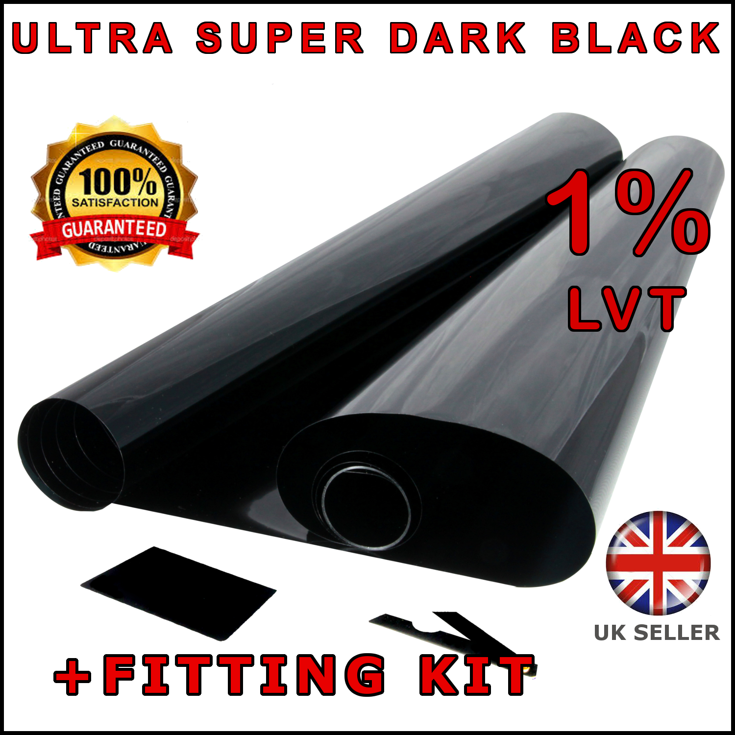 Luz Negra 40/% de tintado 6m X 76cm película Teñido Kit